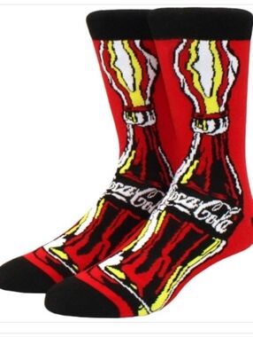 Coca Cola Novelty Bottle Icon Crew Socks -0S